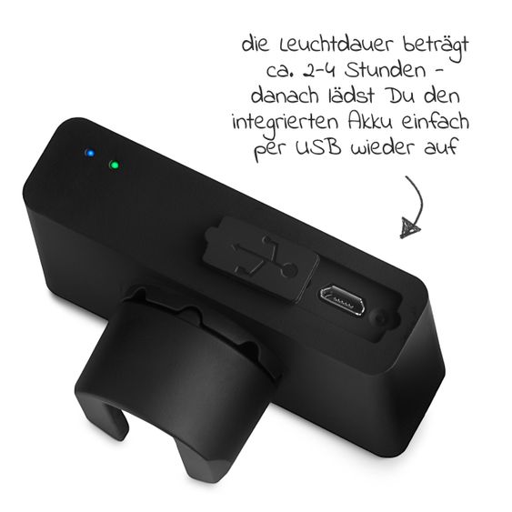 ABC Design LED Kinderwagen Licht / Sicherheits- Beleuchtung inkl. Akku und USB Ladefunktion