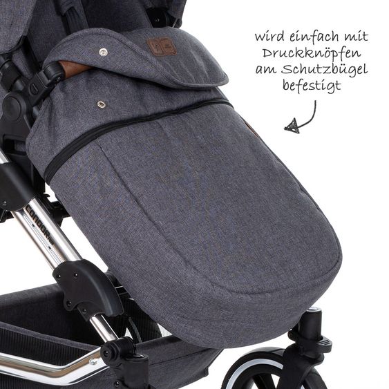 ABC Design Mitwachsende Beindecke - Diamond Special Edition - Asphalt