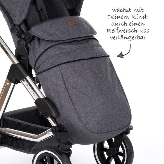 ABC Design Mitwachsende Beindecke - Diamond Special Edition - Asphalt