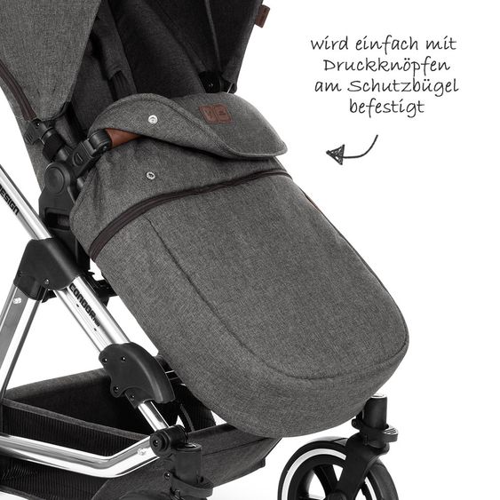 ABC Design Growing leg cover for stroller - Diamond Edition - Asphalt