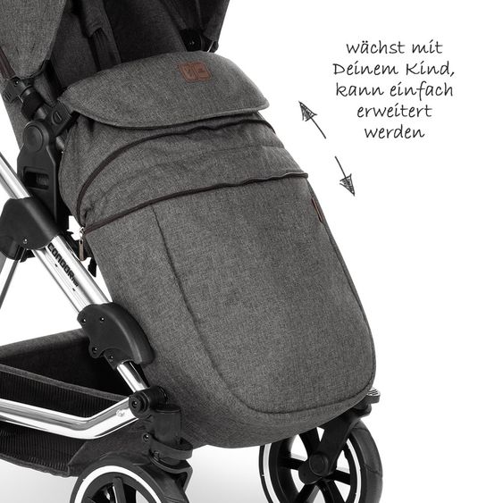 ABC Design Growing leg cover for stroller - Diamond Edition - Asphalt