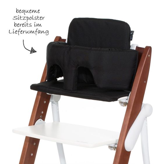 ABC Design Growing high chair set Hopper incl. safety bar and seat cushion - Chocolate / Coal