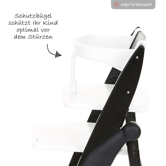 ABC Design Growing high chair set Hopper incl. safety bar and seat cushion - Chocolate / Coal