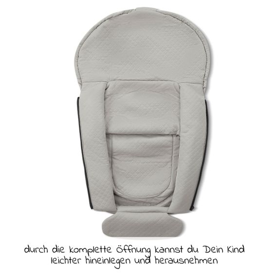 ABC Design Neugeborenen Fußsack für die Babyschale oder Babywanne - Diamond Edition - Powder