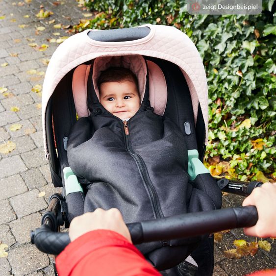 ABC Design Neugeborenen Fußsack für die Babyschale oder Babywanne - Diamond Edition - Powder