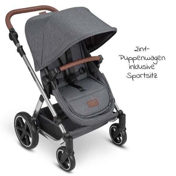 ABC Design Puppenwagen Migno - ab 3 Jahre - Diamond Edition - Asphalt