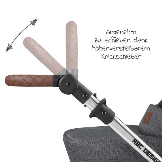 ABC Design Puppenwagen Migno - ab 3 Jahre - Diamond Edition - Asphalt