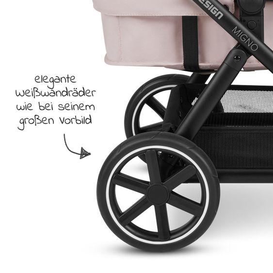 ABC Design Puppenwagen Migno - ab 3 Jahre - Pure Edition - Berry
