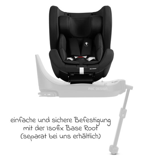 ABC Design Seggiolino Lily i-Size reboarder dalla nascita ai 4 anni (45 cm - 105 cm) con riduttore - Nero