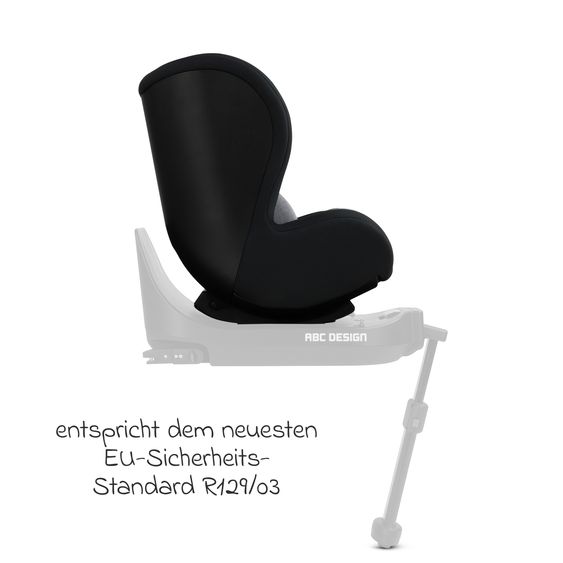 ABC Design Seggiolino Lily i-Size reboarder dalla nascita ai 4 anni (45 cm - 105 cm) con riduttore - Grafite