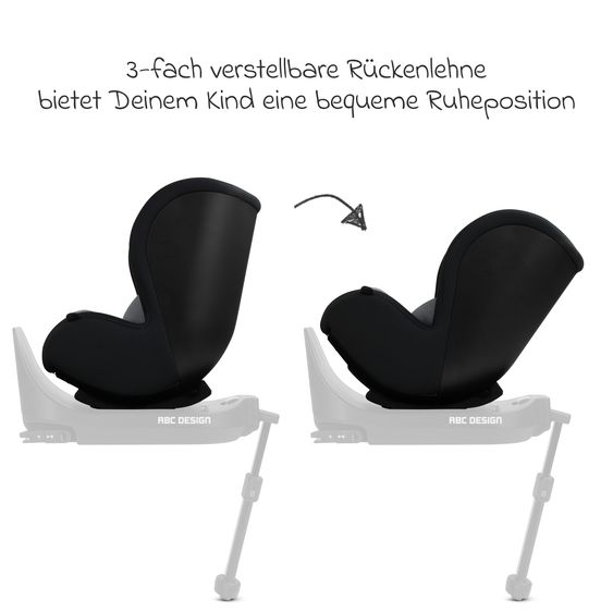 ABC Design Seggiolino Lily i-Size reboarder dalla nascita ai 4 anni (45 cm - 105 cm) con riduttore - Grafite