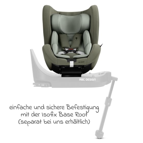 ABC Design Seggiolino per bambini Lily i-Size reboarder dalla nascita ai 4 anni (45 cm - 105 cm) con riduttore - Salvia