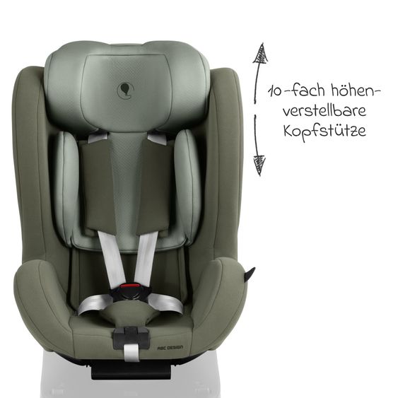 ABC Design Reboarder Lily i-Size Kindersitz (ab Geburt bis ca. 4 Jahre) - Sage