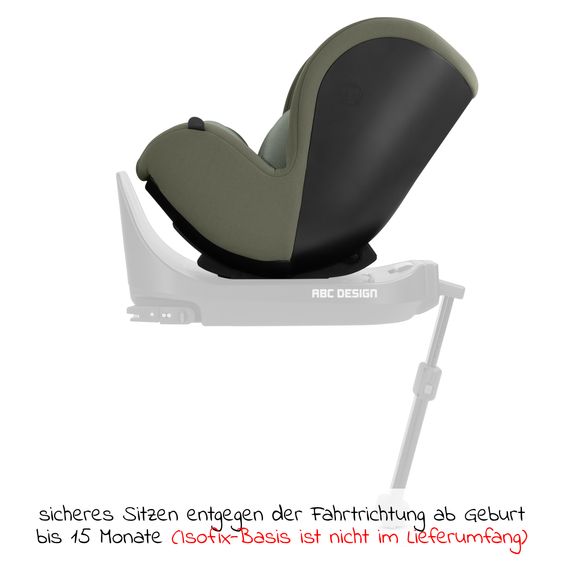 ABC Design Reboarder Lily i-Size Kindersitz (ab Geburt bis ca. 4 Jahre) - Sage