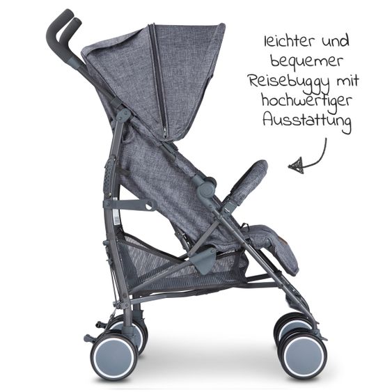 ABC Design Reisebuggy Genua mit Liegefunktion - Woven Anthracite