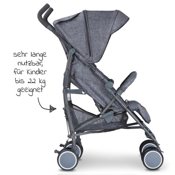 ABC Design Reisebuggy Genua mit Liegefunktion - Woven Anthracite