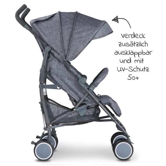 ABC Design Reisebuggy Genua mit Liegefunktion - Woven Anthracite