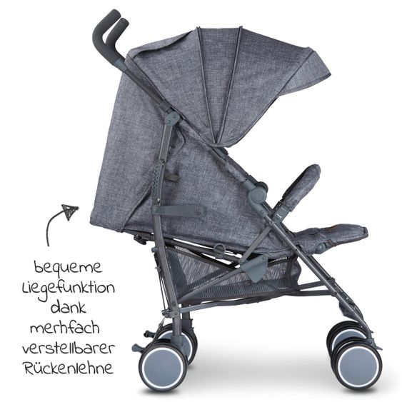 ABC Design Reisebuggy Genua mit Liegefunktion - Woven Anthracite
