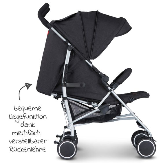 ABC Design Reisebuggy Genua mit Liegefunktion - Woven Black