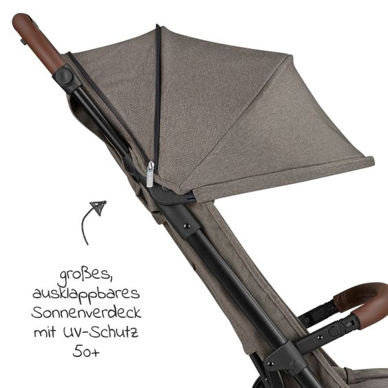 ABC Design Reisebuggy Ping Two mit flacher Liegeposition (bis 22 kg) - Fashion Edition - Nature