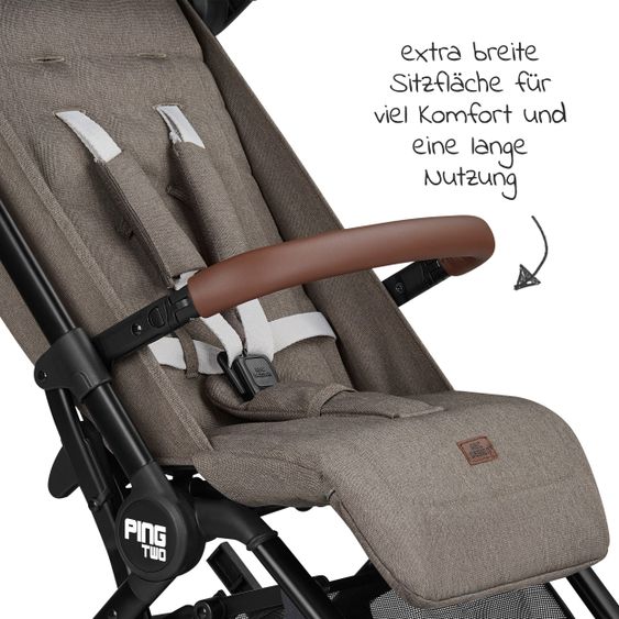 ABC Design Reisebuggy Ping Two mit flacher Liegeposition (bis 22 kg) - Fashion Edition - Nature