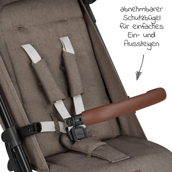 ABC Design Reisebuggy Ping Two mit flacher Liegeposition (bis 22 kg) - Fashion Edition - Nature
