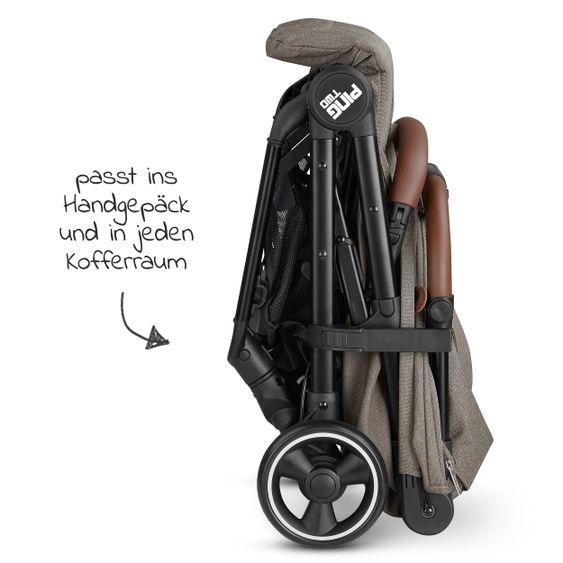 ABC Design Reisebuggy Ping Two mit flacher Liegeposition (bis 22 kg) - Fashion Edition - Nature