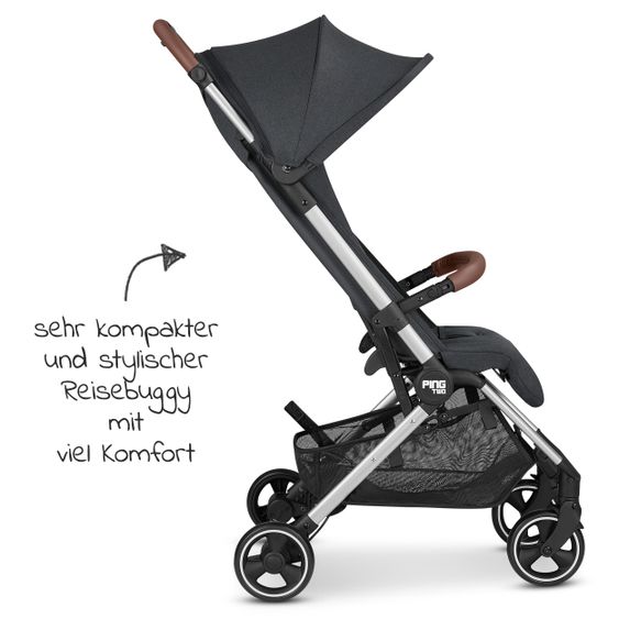 ABC Design Reisebuggy Ping Two mit flacher Liegeposition (bis 22 kg) - Storm