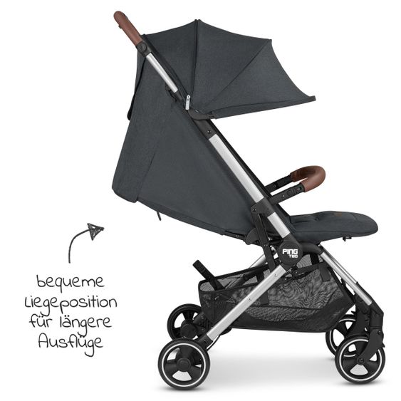 ABC Design Reisebuggy Ping Two mit flacher Liegeposition (bis 22 kg) - Storm