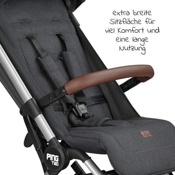 ABC Design Reisebuggy Ping Two mit flacher Liegeposition (bis 22 kg) - Storm