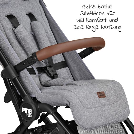 ABC Design Reisebuggy Ping Two mit flacher Liegeposition (bis 22 kg) - Tin