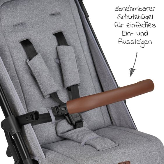 ABC Design Reisebuggy Ping Two mit flacher Liegeposition (bis 22 kg) - Tin