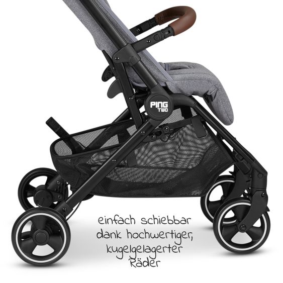 ABC Design Reisebuggy Ping Two mit flacher Liegeposition (bis 22 kg) - Tin