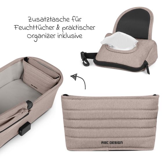 ABC Design Tragewanne für Neugeborene - passend für Zoom, Samba und Salsa Run - Pure - Camel
