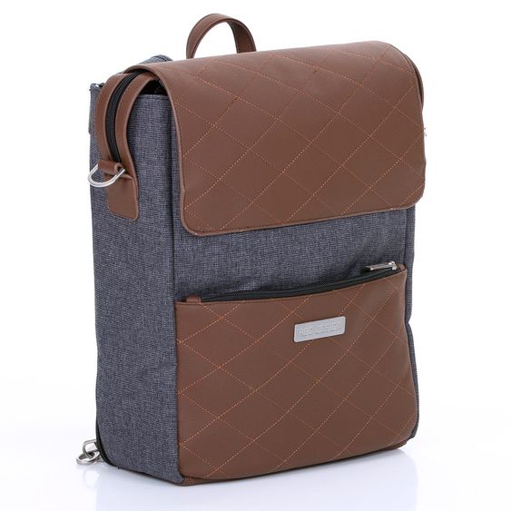 ABC Design Wickel-Rucksack City mit Deckelfach - inkl. Wickelauflage und Zubehör - Diamond Special Edition - Asphalt