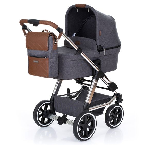 ABC Design Wickel-Rucksack City mit Deckelfach - inkl. Wickelauflage und Zubehör - Diamond Special Edition - Asphalt