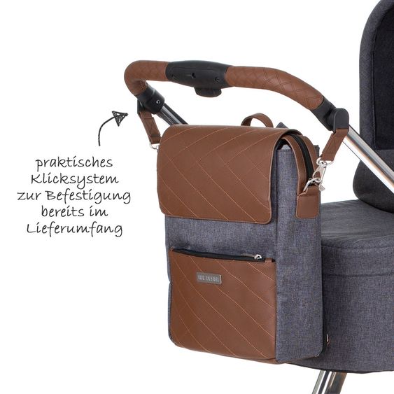 ABC Design Wickel-Rucksack City mit Deckelfach - inkl. Wickelauflage und Zubehör - Diamond Special Edition - Asphalt