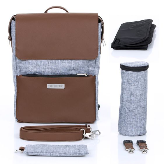 ABC Design Wickel-Rucksack City mit Deckelfach - inkl. Wickelauflage und Zubehör - Graphite Grey