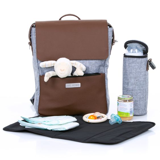 ABC Design Wickel-Rucksack City mit Deckelfach - inkl. Wickelauflage und Zubehör - Graphite Grey