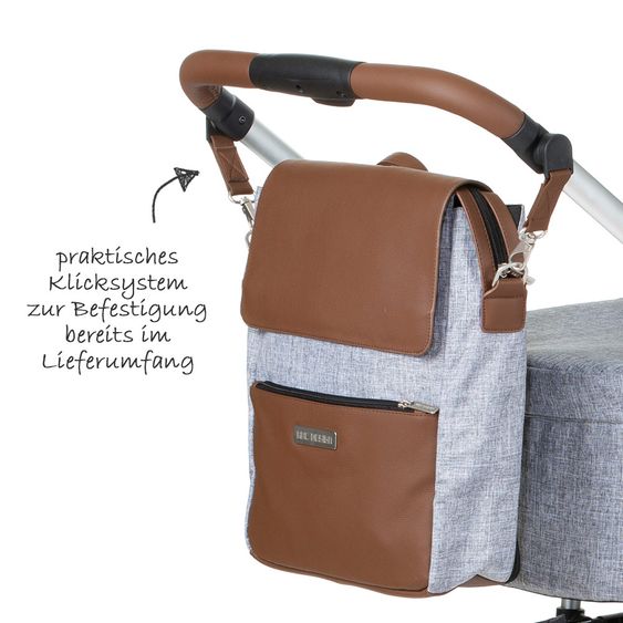 ABC Design Wickel-Rucksack City mit Deckelfach - inkl. Wickelauflage und Zubehör - Graphite Grey