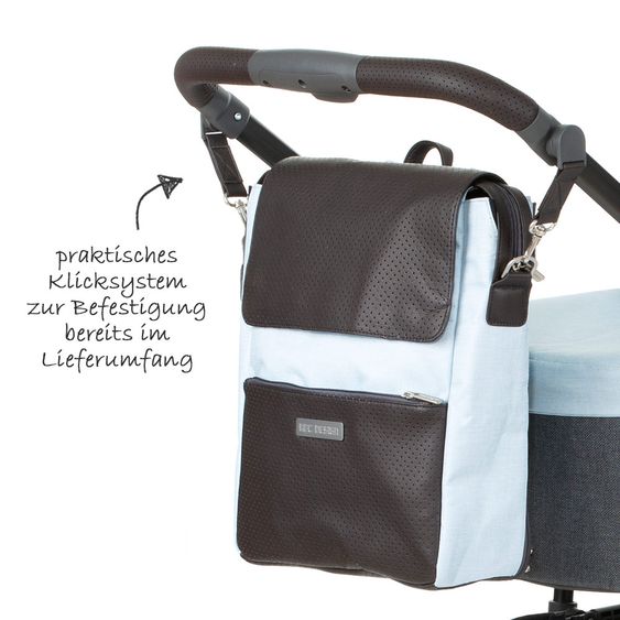 ABC Design Wickelrucksack City mit Deckelfach - inkl. Wickelauflage und Zubehör - Ice