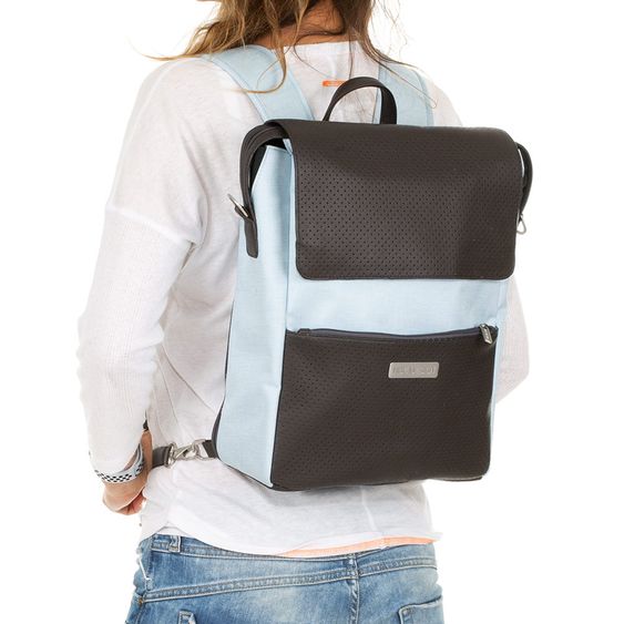 ABC Design Wickelrucksack City mit Deckelfach - inkl. Wickelauflage und Zubehör - Ice