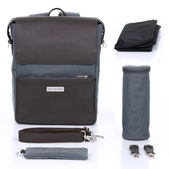 ABC Design Wickel-Rucksack City mit Deckelfach - inkl. Wickelauflage und Zubehör - Mountain