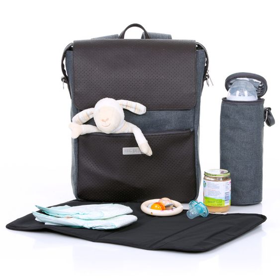 ABC Design Wickel-Rucksack City mit Deckelfach - inkl. Wickelauflage und Zubehör - Mountain