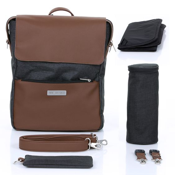 ABC Design Wickel-Rucksack City mit Deckelfach - inkl. Wickelauflage und Zubehör - Piano