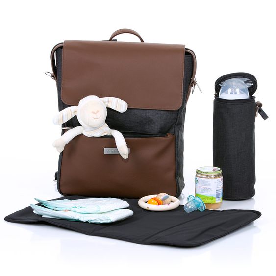 ABC Design Wickel-Rucksack City mit Deckelfach - inkl. Wickelauflage und Zubehör - Piano