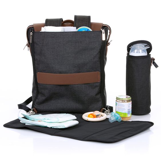 ABC Design Wickel-Rucksack City mit Deckelfach - inkl. Wickelauflage und Zubehör - Piano
