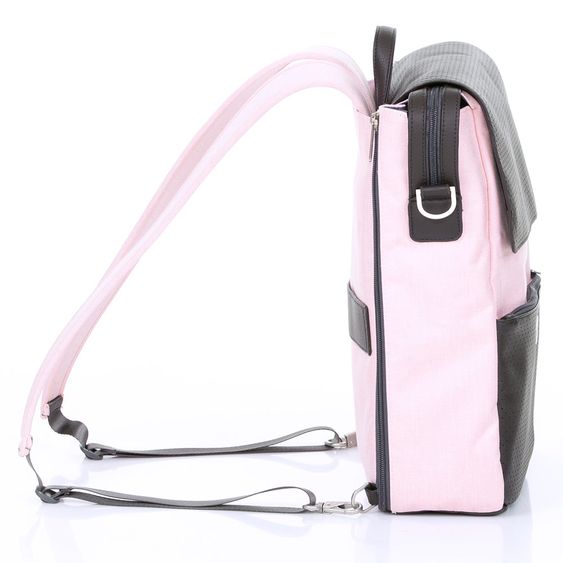 ABC Design Wickel-Rucksack City mit Deckelfach - inkl. Wickelauflage und Zubehör - Rose