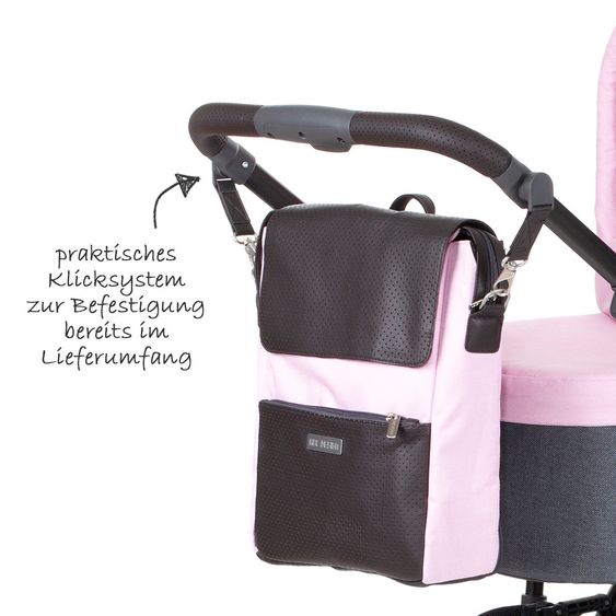 ABC Design Wickel-Rucksack City mit Deckelfach - inkl. Wickelauflage und Zubehör - Rose