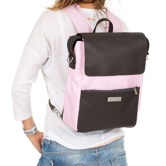 ABC Design Wickel-Rucksack City mit Deckelfach - inkl. Wickelauflage und Zubehör - Rose